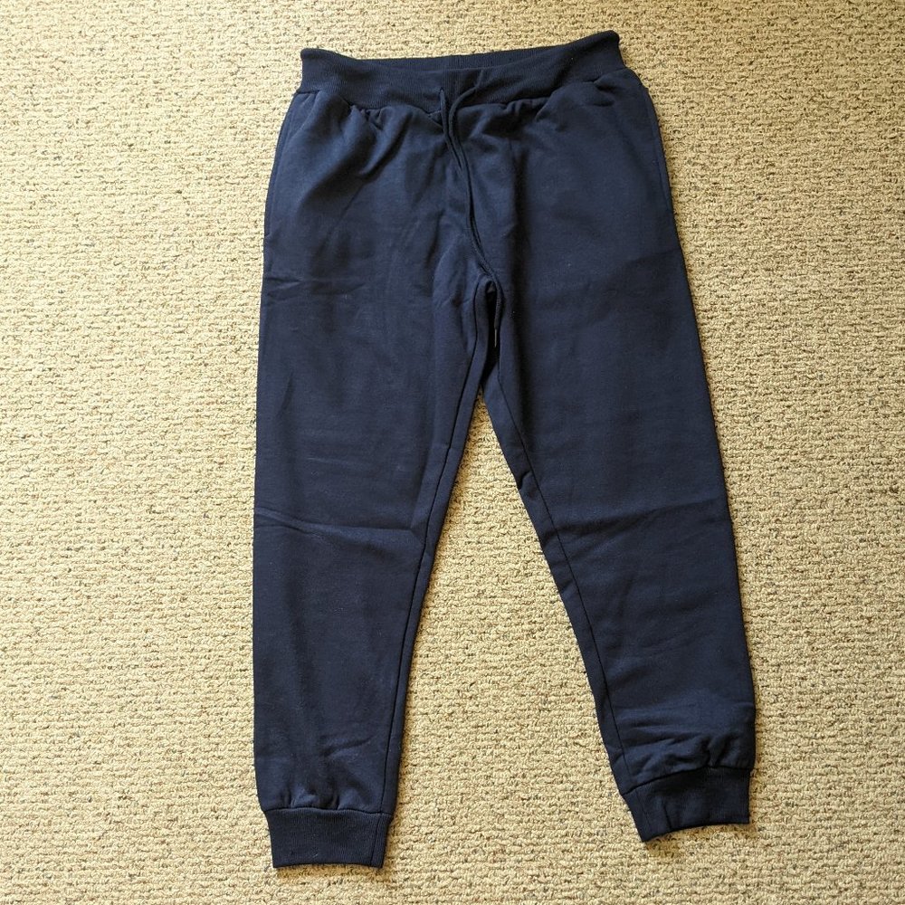 NWT Galaxy Jogger Pants Sweatpants Sz M NAVY Cotton Poly Blend